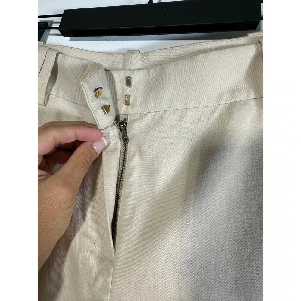 St John Sport womens 8 khaki Wide leg Chino high rise Pants‎ Trousers vintage